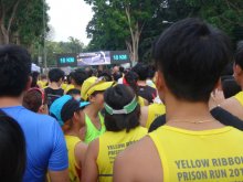 Runners at the starting line can't wait to go.